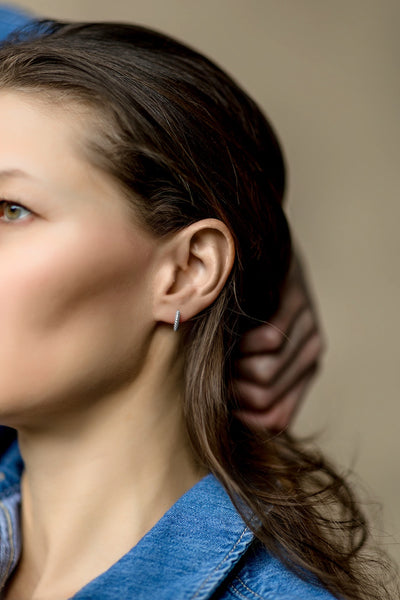 Sterling Silver Hinged Rope Hoop Earrings