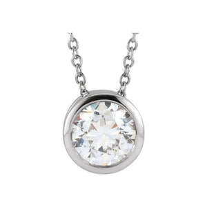 14K Gold and Lab-Grown Diamond Solitaire Pendant
