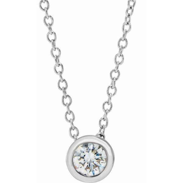 14K Gold and Lab-Grown Diamond Solitaire Pendant