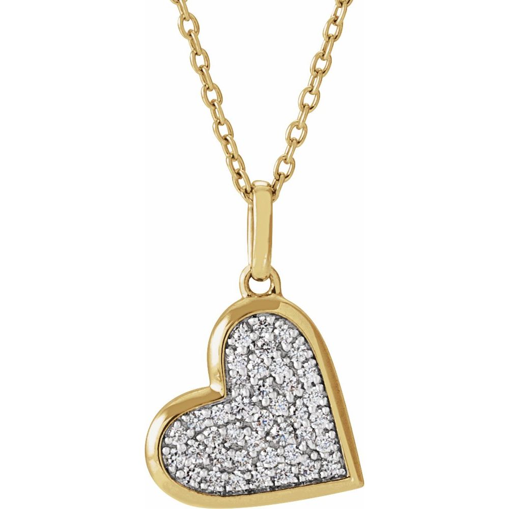14K Micropavé Diamond Heart Necklace