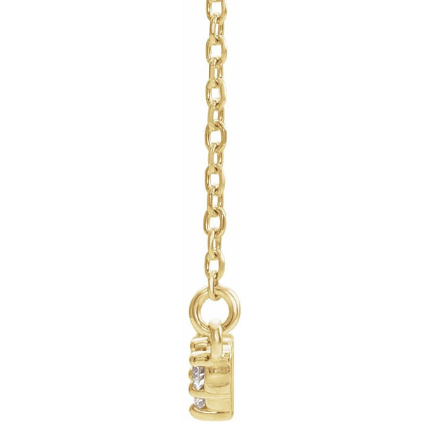 14K Yellow Gold Genuine Diamond Scattered Bar Necklace