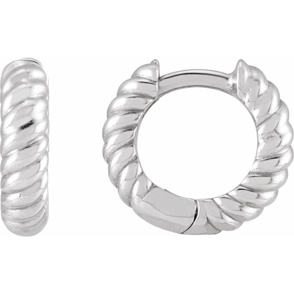 Sterling Silver Hinged Rope Hoop Earrings