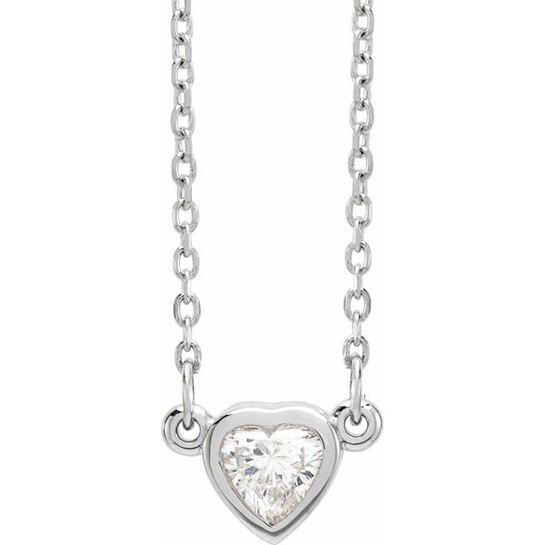 14K Gold Genuine Diamond Heart Necklace