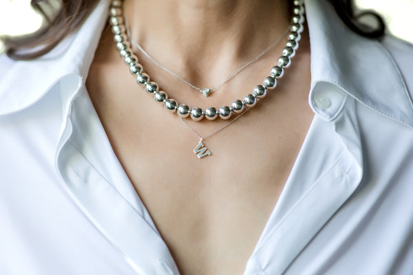 Sterling Silver Genuine Diamond Heart Necklace