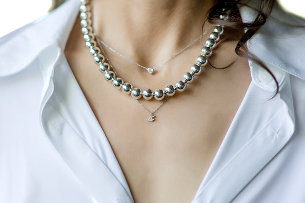 Sterling Silver Genuine Diamond Heart Necklace