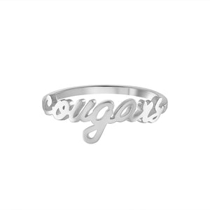 WSU Silver Cougars Script Ring